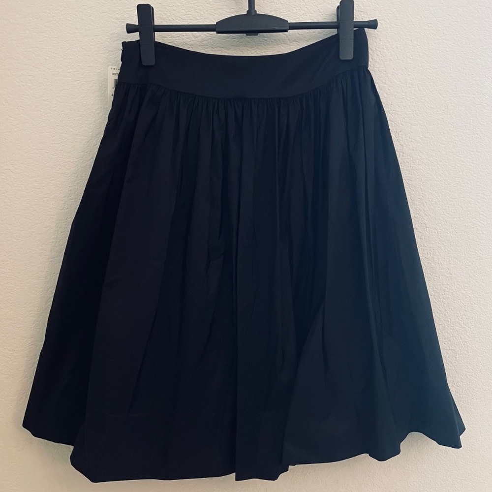NWT TRINA TURK Black Silk Crepe Pleated Full Skirt